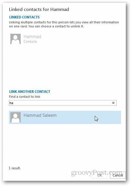 Hvordan slå sammen flere kontakter i Outlook 2013