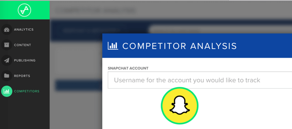 Legg til Snapchat-brukernavnet til konkurrenten du vil spore i Snaplytics.