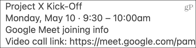 Lim inn Google Meet-invitasjonen