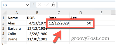 Excel spesifikt datoresultat