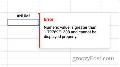 google sheets num feilen er for stor