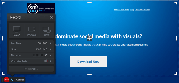 Måter for B2B-bedrifter å bruke online video, eksempel på Screencast-O-Matic video editor