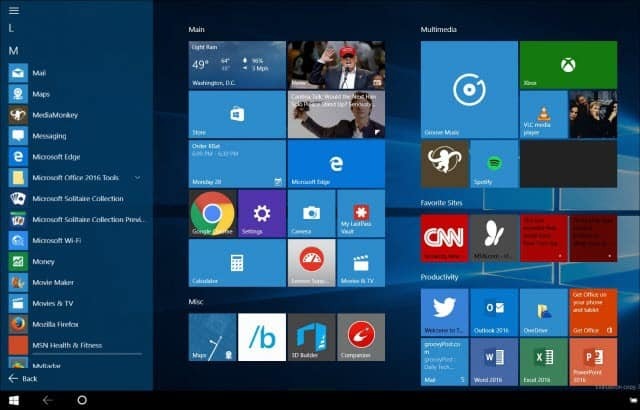 Nettbrettmodus Windows 10