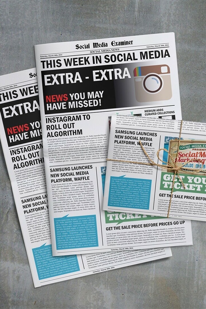 Instagram for å rulle ut algoritme: Denne uken i sosiale medier: Social Media Examiner
