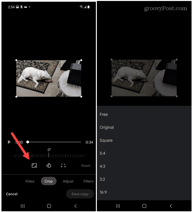 Aspect Ratio Crop Video Google Photos