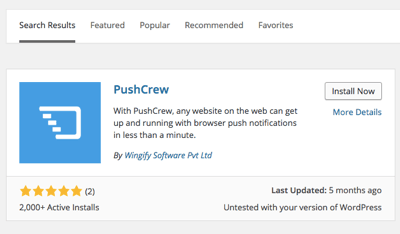 pushcrew wordpress plugin