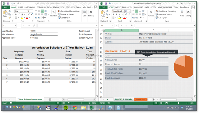 hvordan du kan vise to Excel-regneark side om side