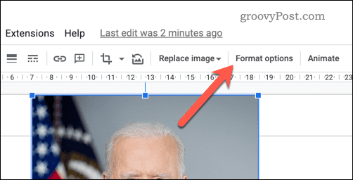 Alternativerknapp for Google Slides bildeformat