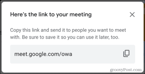 Google Meet-kobling