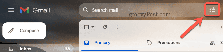 Gmail avansert søkeknapp