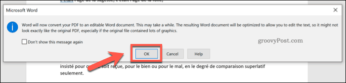 Konvertere en PDF i Word