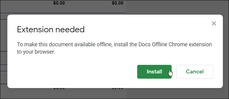 neste installer tillegg bruk google docs offline