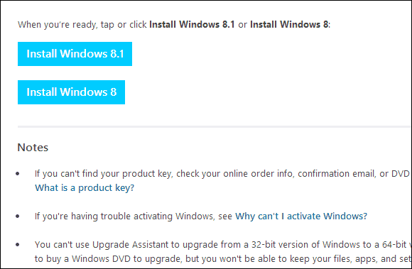 Windows 8.1 nedlastingsside
