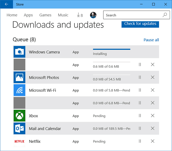 App-oppdateringer for Windows 10