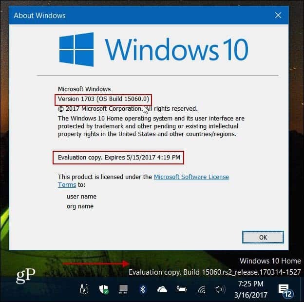 Windows 10 Creators oppdaterer Insider Build 15060 for PC tilgjengelig nå