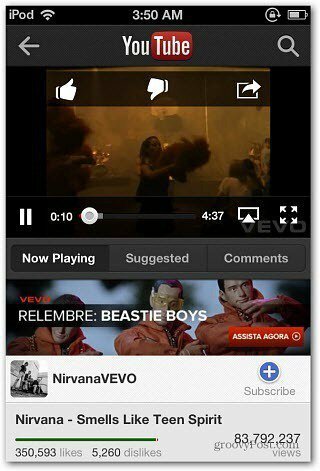 Nirvana ny YouTube-app