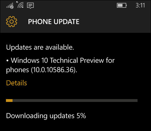 Windows 10 Mobile Insider Build 10586.36 tilgjengelig nå