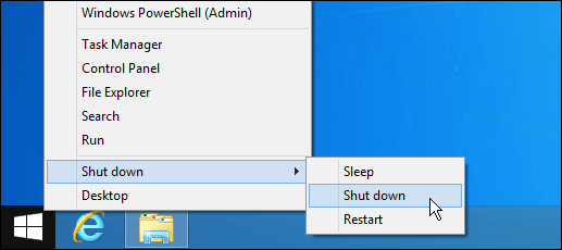 Slå av startknappen for Windows 8.1