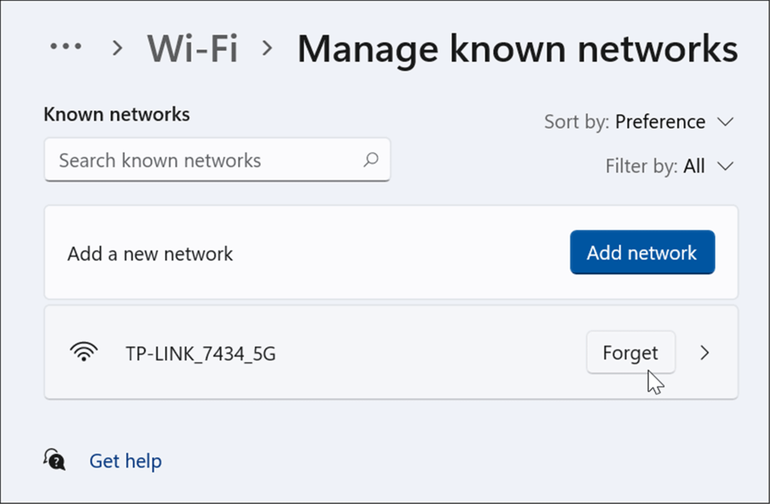 glem et wi-fi-nettverk på Windows 11