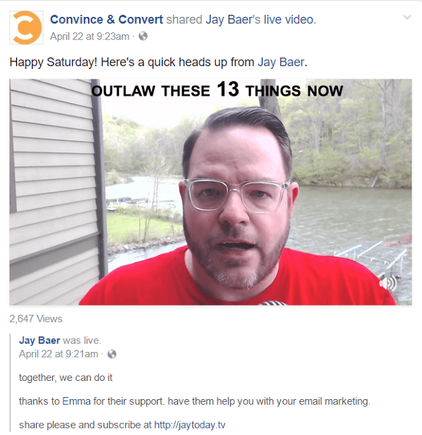Jay legger videoen for hver Jay Today-episode på fire forskjellige sosiale medieplattformer, samt et blogginnlegg på LinkedIn, Medium og hans nettsted.