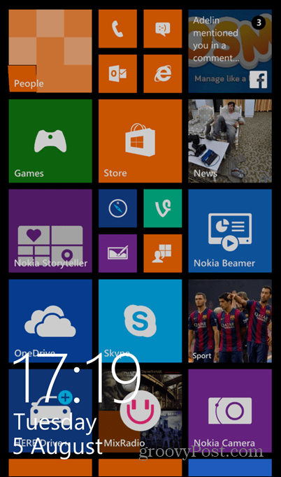 Skjermlåsen på Windows Phone 8.1 er på