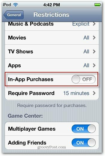 Slik deaktiverer du kjøp i apper i iPhone / iPod Touch