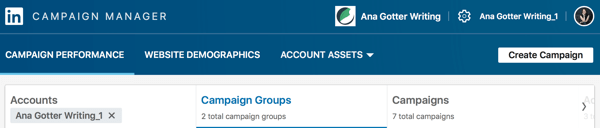 LinkedIn Campaign Manager-dashbord.