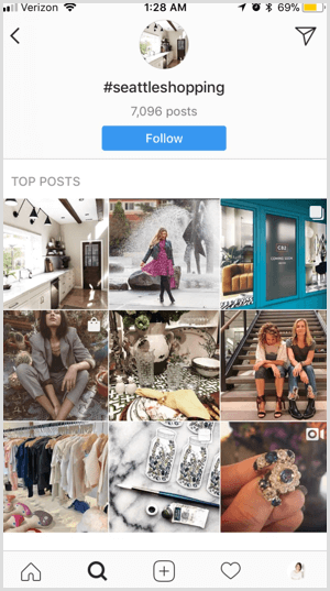 Instagram følg hashtag-funksjonen