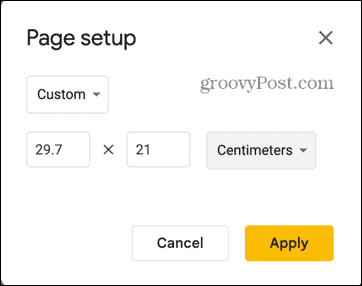 google slides A4-størrelse