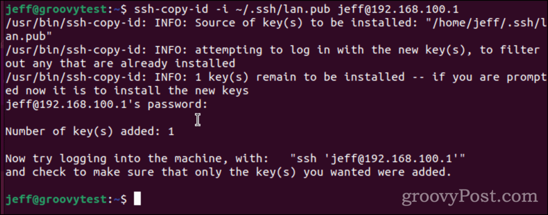 Kopierer SSH-nøkkelen din
