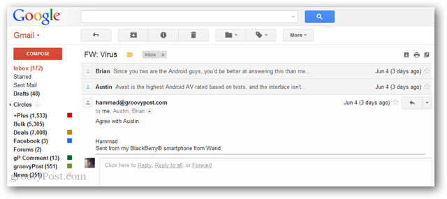 Slik aktiverer du Gmail-lignende samtalevisning i Thunderbird