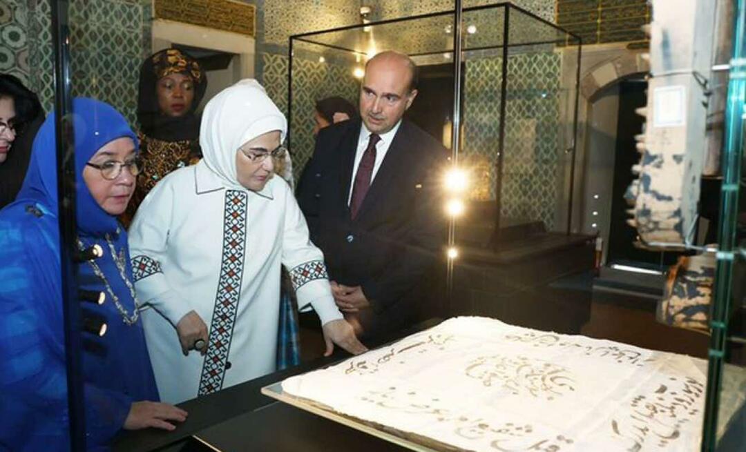 Førstedame Erdoğan foretok et meningsfullt besøk til Topkapı-palasset sammen med konene til statsoverhodene