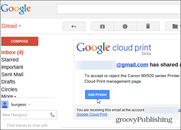 Hvordan dele skriveren din via Google Cloud Print