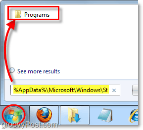 få tilgang til startmenymappen fra startmenyen i windows 7