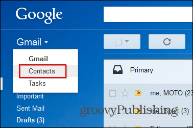 Gmail-stjerne kontakter skrivebordet