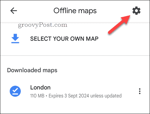 Innstillinger for offline Google Maps-kart