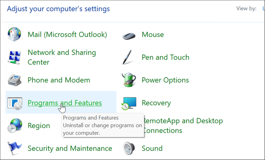 Programmer og funksjoner administrerer valgfrie funksjoner på Windows 11