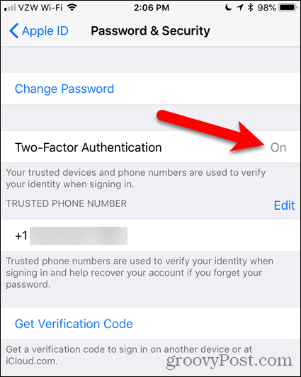 To-faktor autentisering på iOS
