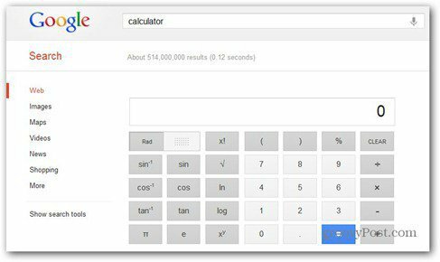 google vitenskapelig kalkulator