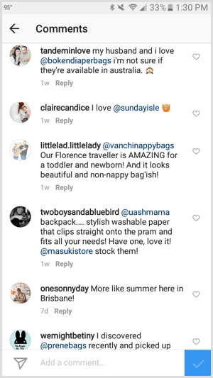 instagram tag virksomhet i kommentarer