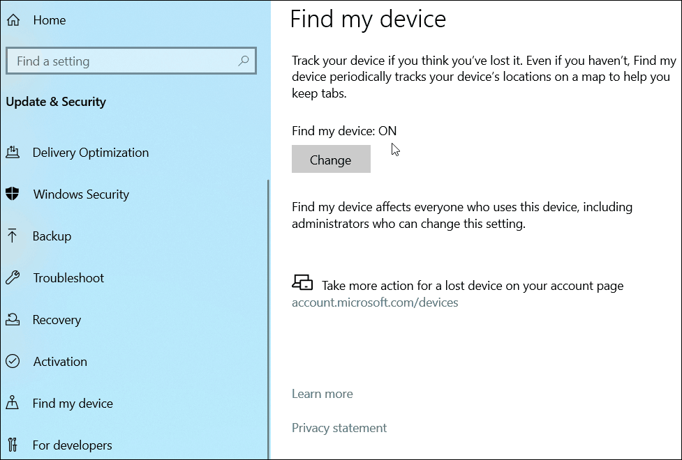 Finn enheten min Windows 10