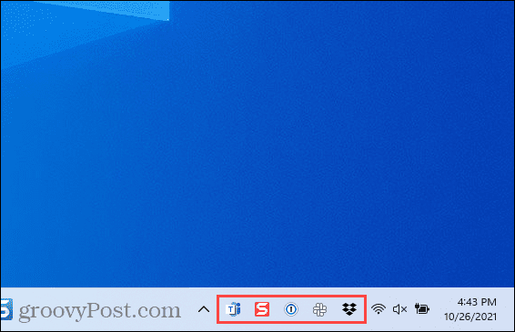 Overløpsikoner for oppgavelinjen i Windows 11