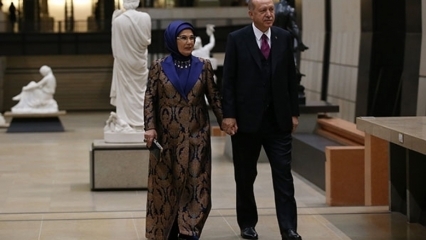 Ottomansk detalj i First Lady Erdogans kjole!