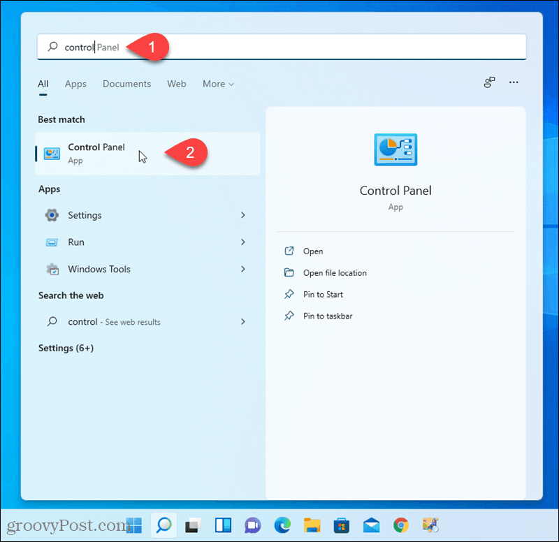 Åpne kontrollpanelet i Windows 11