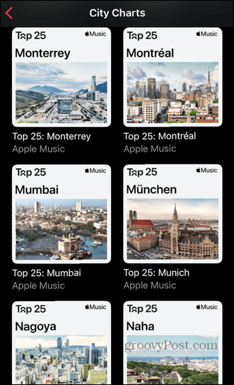 Apple Music kartlegger byer etter navn