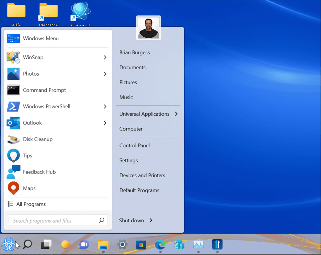 forbedre startmenyen og oppgavelinjen i Windows 11 med start 11