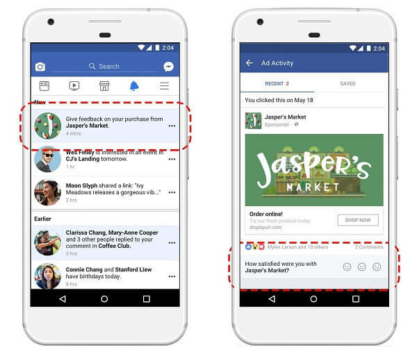Facebook lanserer et nytt alternativ for gjennomgang av e-handel inne i dashbordet for siste annonseraktivitet som gjør det mulig for kjøpere å gi tilbakemelding på produktene som blir annonsert på Facebook.