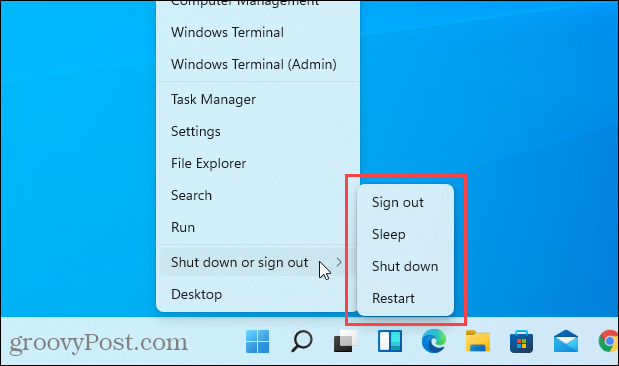 Ingen dvalemodus på Windows + X -menyen i Windows 11