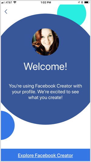 Facebook Creator app utforske