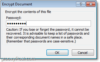 lag et passord for ditt kontor 2010-dokument